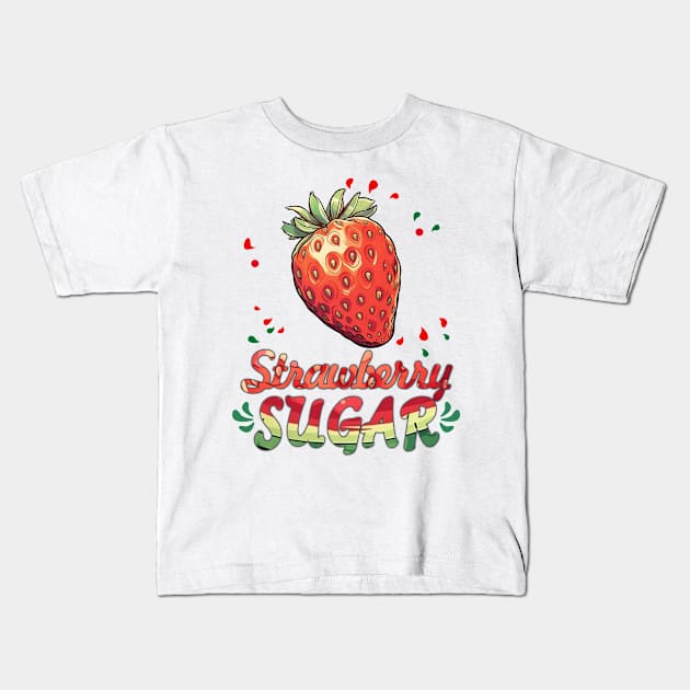 Strawberry Sugar Kids T-Shirt by RainasArt